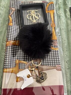 Fashion Scarf  - Bag Charm and Brooch👛